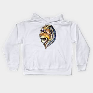 watercolor drawing "amethyst lion" Kids Hoodie